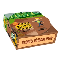 Construction Theme Large Favor Box – Plain or Personalized
